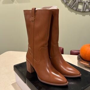 DV by Dolce Vita Tezza Womens Faux Leather Wide Calf Mid-Calf Boots